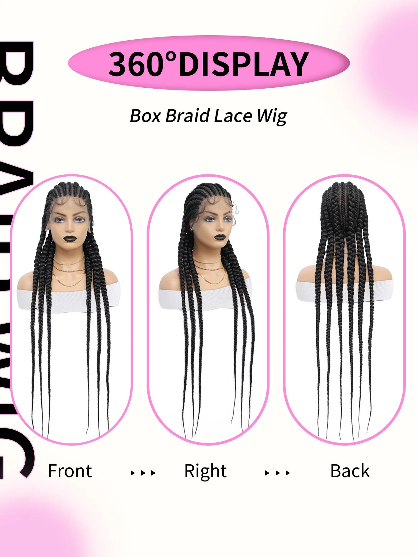 Cornrow Braids Wig Synthetic Full Lace Front Braided Wigs For Black Women 36 Inches Long Locs Goddess Braids Wig With Baby Hair GiFTiFY