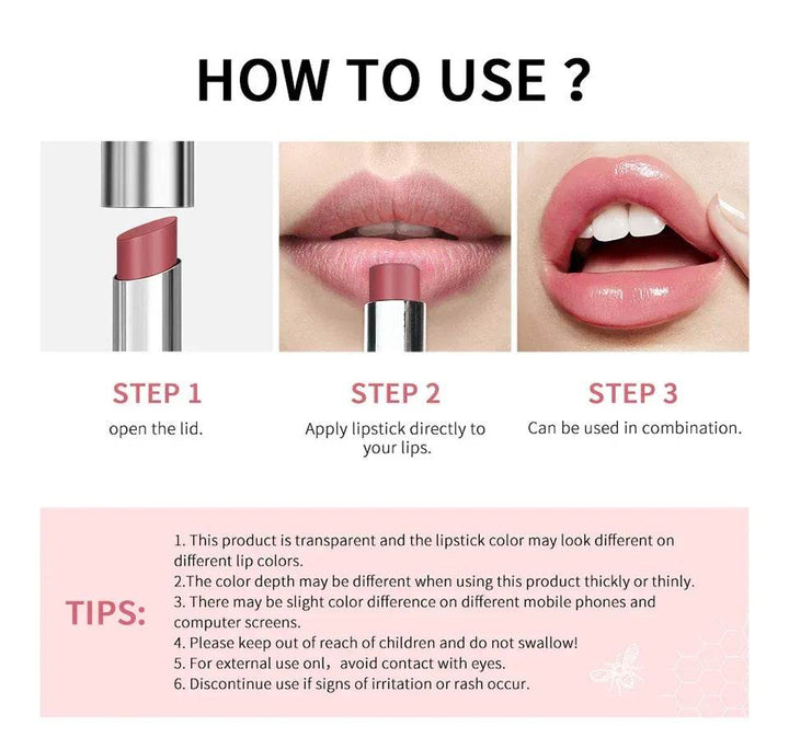 Black Honey Lipstick Long Lasting Moisturizing Natural Lip Plumper Makeup Lip Plumping Gloss Cosmetics Exfoliating for Lip - GiFTiFY