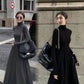 New French Style Temperament Women's High-Grade Black Dress Hepburn Style Gray Turtleneck Dress for Women Autumn Winter DF4964 DSERS