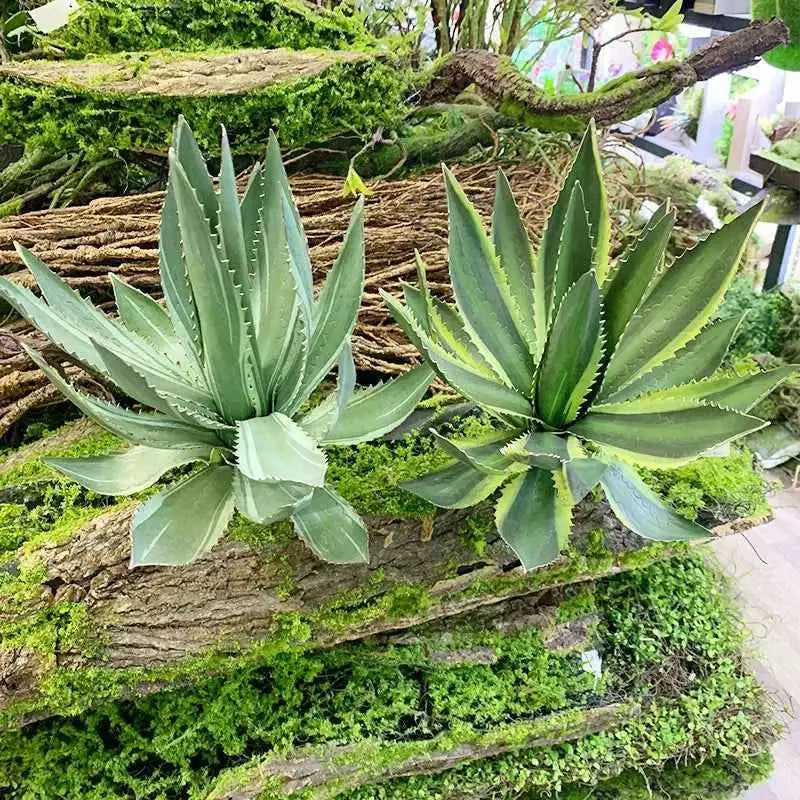 Artificial Aloe Vera Fake Succulents Simulated Agave Green Tropical Leaves by DSERS