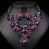 Luxury Purple Crystal Flower Jewelry Set for Women Rhinestone Stud Earrings & Necklace Wedding Party Accessory Bridal Gift by George Black