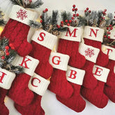 navidad Christmas Boots Letters Christmas Stocking New Knitting Christmas Tree Pendant Decorations SnowflakeChristmas Socks