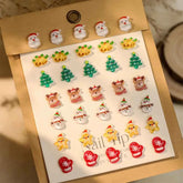 Christmas Series Nail Art Accessories 3D Resin Nail Charms Cute Bells Reindeer Snowman Cartoon Versatile Winter Nail Decorations