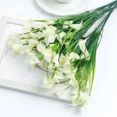 Artificial Calla Lily Bouquet 33cm Fake Flowers for Indoor Home Room Decor Garden Wedding Decora Outdoor Vase Flower Arrangement by DSERS