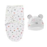 Newborn Baby Wrap Anti-Startle 2Pcs/Set Baby Swaddle Sleeping Cocoon Design 100%Cotton Baby Adjustable Blanket 0-6 Months - GiFTiFY