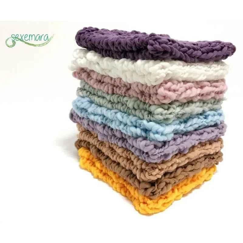 Wool Crochet Newborn Baby Girls Boys Blanket Newborn Photography Props,Crochet Knit Blanket Basket Background Filler 55*55cm - GiFTiFY