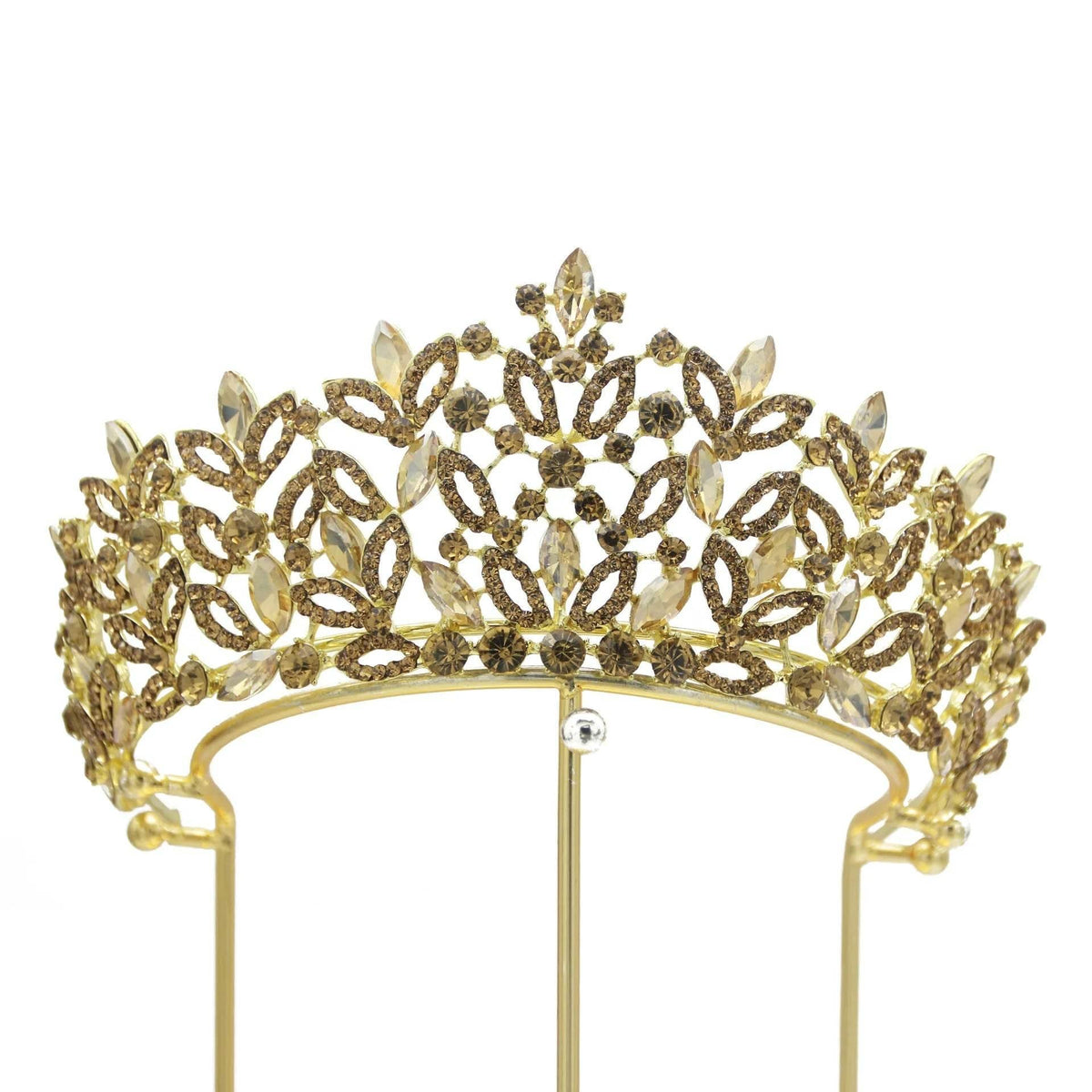 Luxury Blue Crystal Wedding Crown Bridal Headwear Brithday Party Rhinestone Diadem Headband Handwork Headpiece for Women Tiaras Tiaras by DSERS