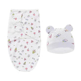 Newborn Baby Wrap Anti-Startle 2Pcs/Set Baby Swaddle Sleeping Cocoon Design 100%Cotton Baby Adjustable Blanket 0-6 Months - GiFTiFY