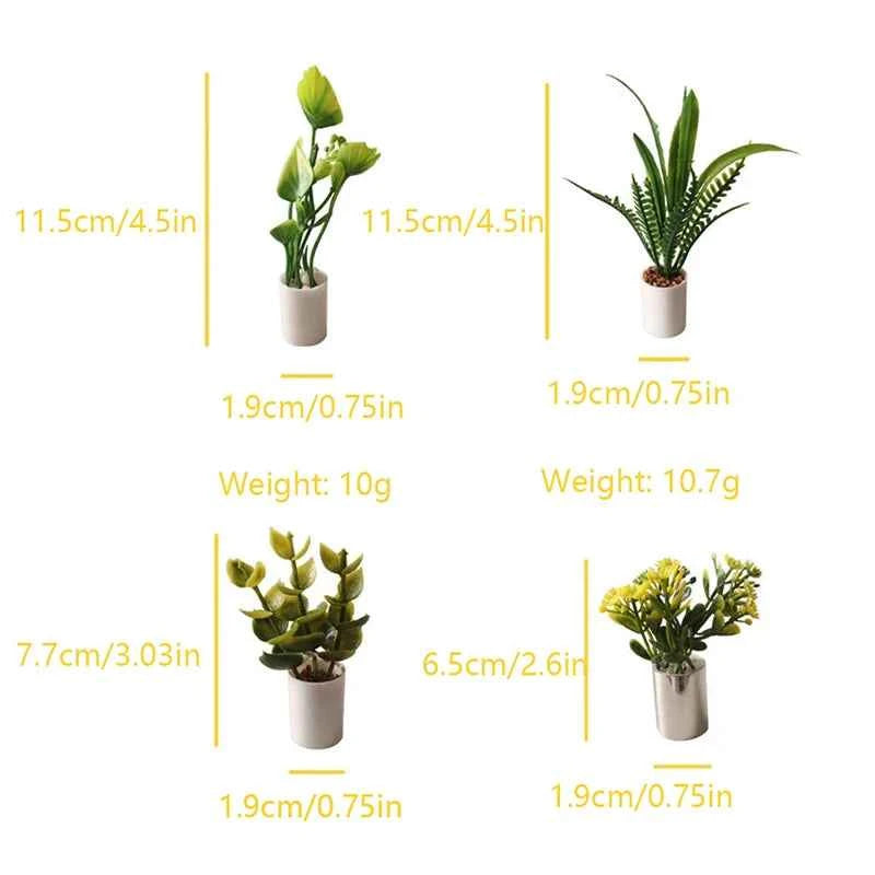 1:12 Dollhouse Miniature Potted Plant Green Leaves Pot Bonsai Garden Home Model Decor Toy Doll House Accessories by DSERS