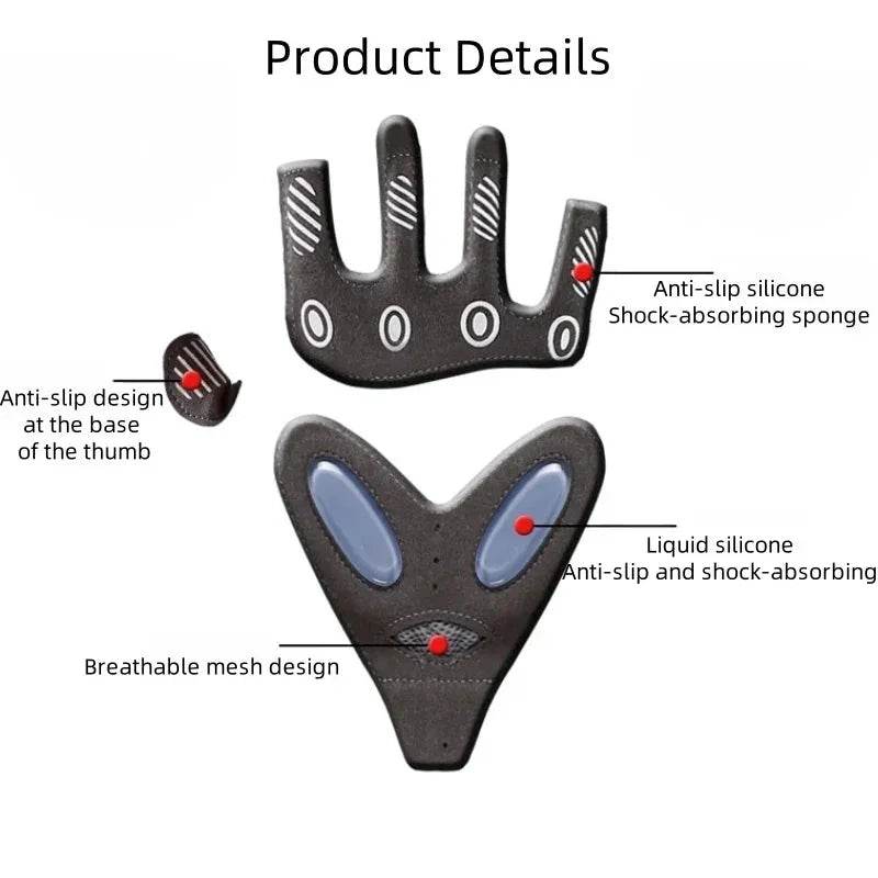 1 Pair Workout Gloves with Liquid Silicone for Women Fingerless Cycling Gloves Non-slip Men&