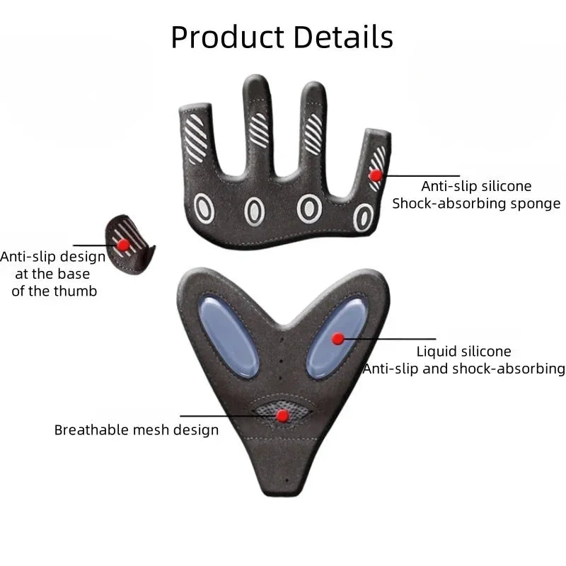 1 Pair Workout Gloves with Liquid Silicone for Women Fingerless Cycling Gloves Non-slip Men's Gym Weight Lifting Gloves DSERS