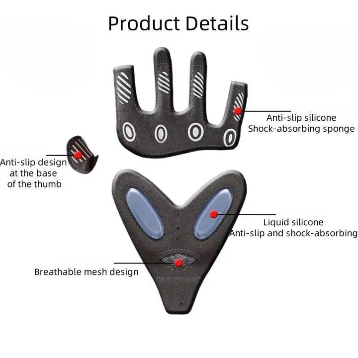 1 Pair Workout Gloves with Liquid Silicone for Women Fingerless Cycling Gloves Non-slip Men's Gym Weight Lifting Gloves - GiFTiFY