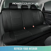 Premium Leather Car Seat Covers Full Set, Airbag Compatible, Universal Fit for Most Cars, Trucks, SUVs, Vans, Black GiFiFY