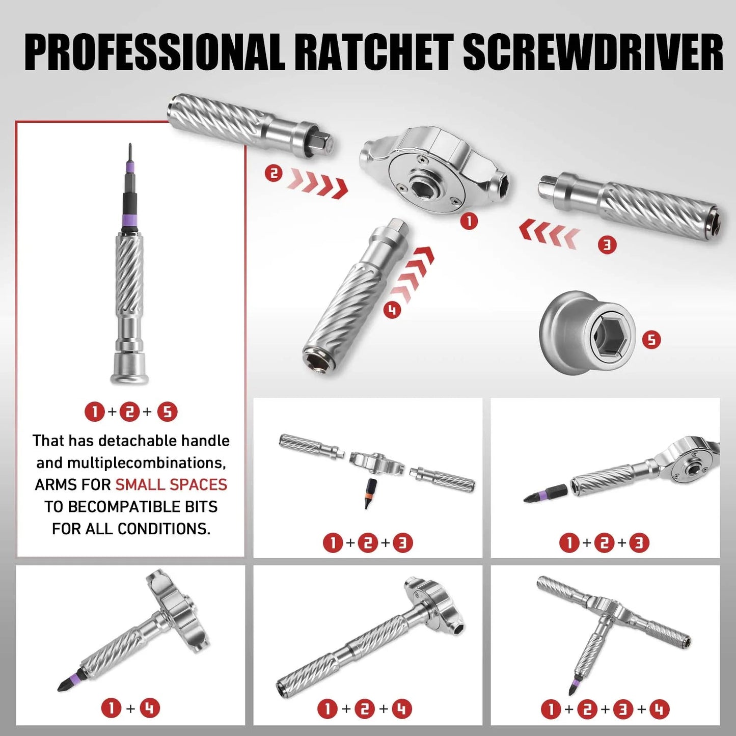 VMAN Precision 66in1 magnetic ratchet screwdriver set Detachable T - handle magneticizer Fix furniture, electronics & glasses DSERS