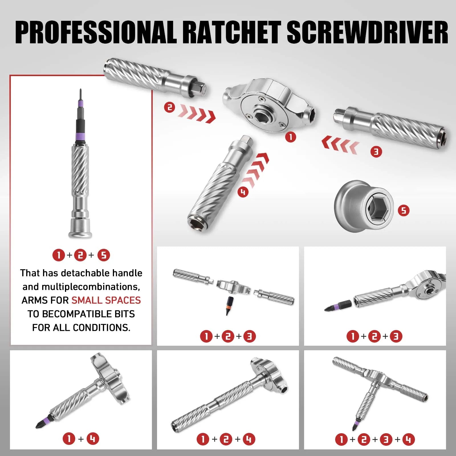 VMAN Precision 66in1 magnetic ratchet screwdriver set Detachable T - handle magneticizer Fix furniture, electronics & glasses DSERS