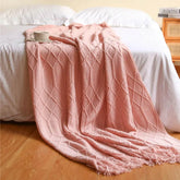 Bohemian Couch Blanket Large Knitted Tassel Throw for Bed Chair Sofa Couch Cover All-Season Blankets Home Decor Soft Comfortable - GiFTiFY