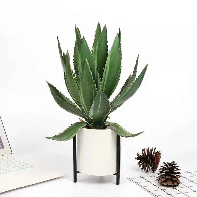 Artificial Aloe Vera Fake Succulents Simulated Agave Green Tropical Leaves by DSERS