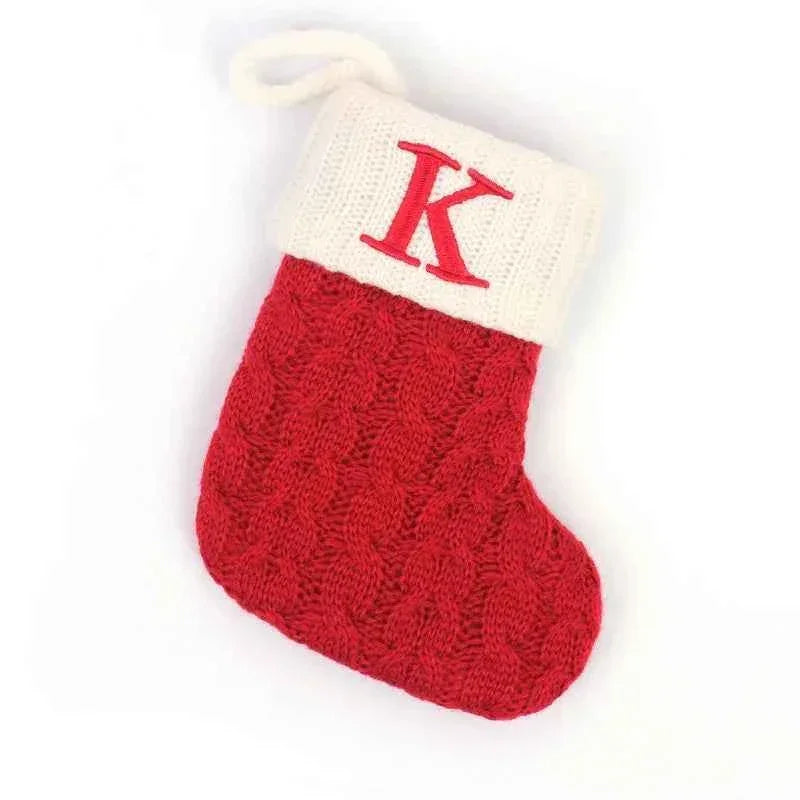 navidad Christmas Boots Letters Christmas Stocking New Knitting Christmas Tree Pendant Decorations SnowflakeChristmas Socks