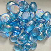 100g/3.52oz(Approx. 18-25pcs) Oblate Bead Glass Mosaic Tiles Colorful Round Mosaic Making Material Multi Diameter DIY Craft Tile