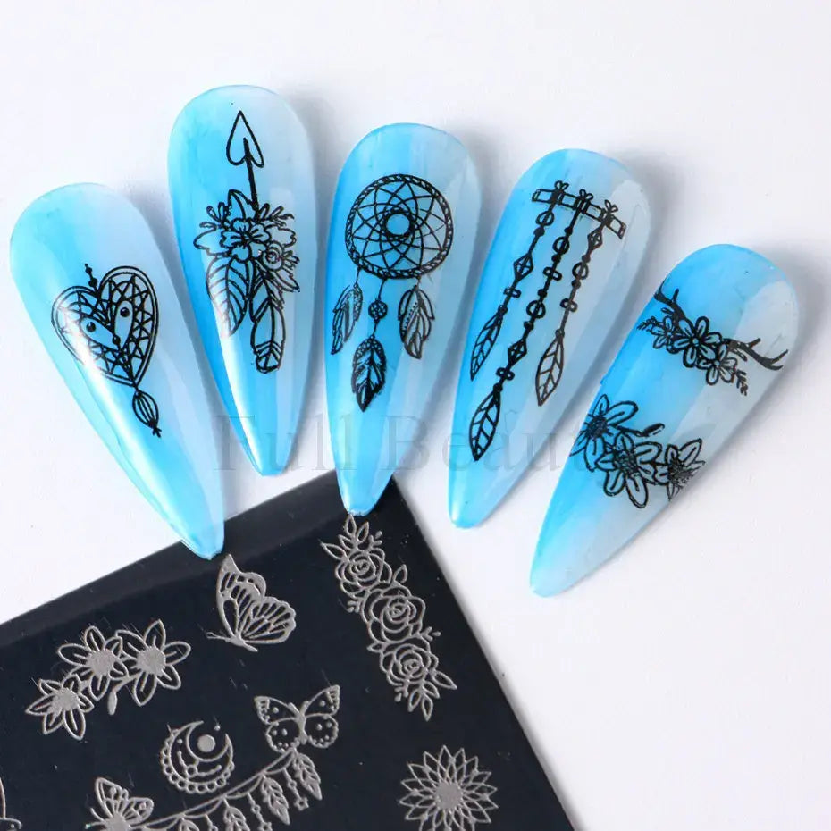 Spring Flowers Nail Stamping Plates Cherry Blossom