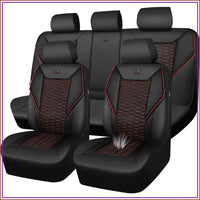 Breathable Faux Leather Car Seat Covers, Universal Fit, Black/Red