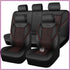 3D Foam Mesh Leather Car Seat Covers Full Set, Breathable Faux Leather, Universal Fit for SUV Truck Sedan, Armrest & Airbag Compatible, Black Red GiFiFY