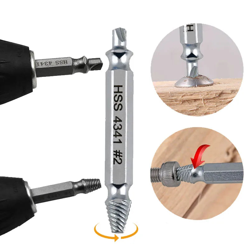 Extractor Double Head Screw Slide Tooth Removal Tool S2 Screwdriver Screwdriver Screwdriver Head Broken Wire Set GiFTiFY