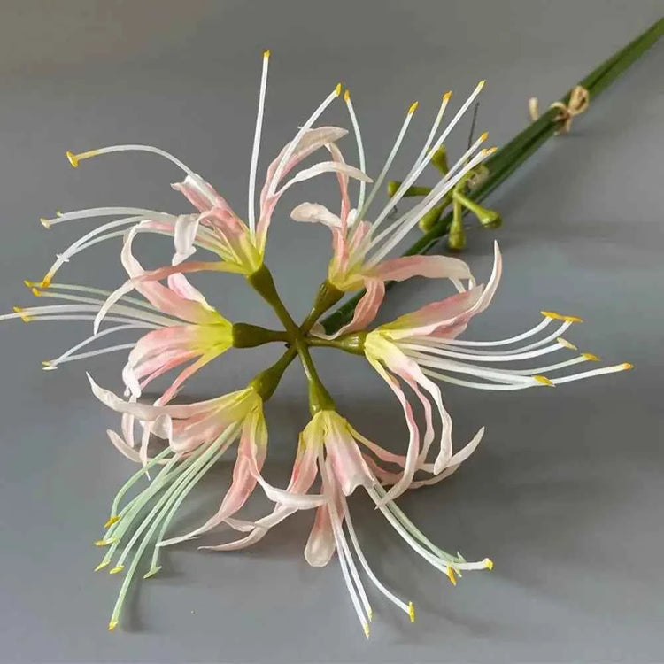 60cm Artificial Higanbana Flower Branch Handmade Plastic Silk Equinox Flower Real Touch Beautiful Fake Flower