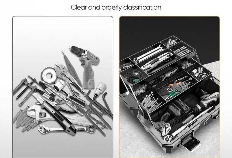 Tools Organizer Box Garage Professional Plastic Tool Case Box Electrician Storage Multifunctional Outdoor Waterproof Garage - GiFTiFY