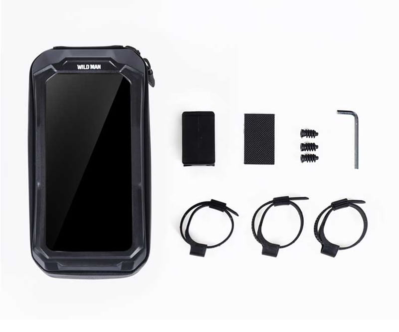 WILD MAN Mountain Bike Bag Front Handlerbar Bag Rainproof 6.8inch Mobile Phone Case Bicycle Top Tube Bag Cycling