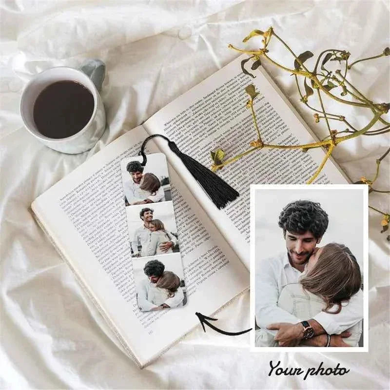 Custom Photo Bookmark Personalized Book Marks with Tassel Personalized Engraved Text Color Picture Bookmarks Gifts for Readers