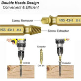 Damaged Screw Extractor Set HSS Drill Bit Stripped Broken Remover Small Easily Quickly Take Out Kit Easy Demolition Power Tools - GiFTiFY