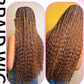 Synthetic Blonde Goddess Boho Box Braided Wigs For Women Braided Full Lace Wig With Curly Hair Ends Big Part Knotless Box Braids
