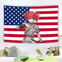 Anime Hatsune Miku American Flag Wall Tapestry for Room Decor
