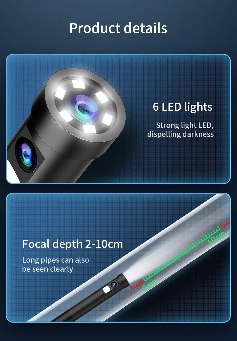 Multi Connector Wifi Endoscope Camera 8mm Dual Lens