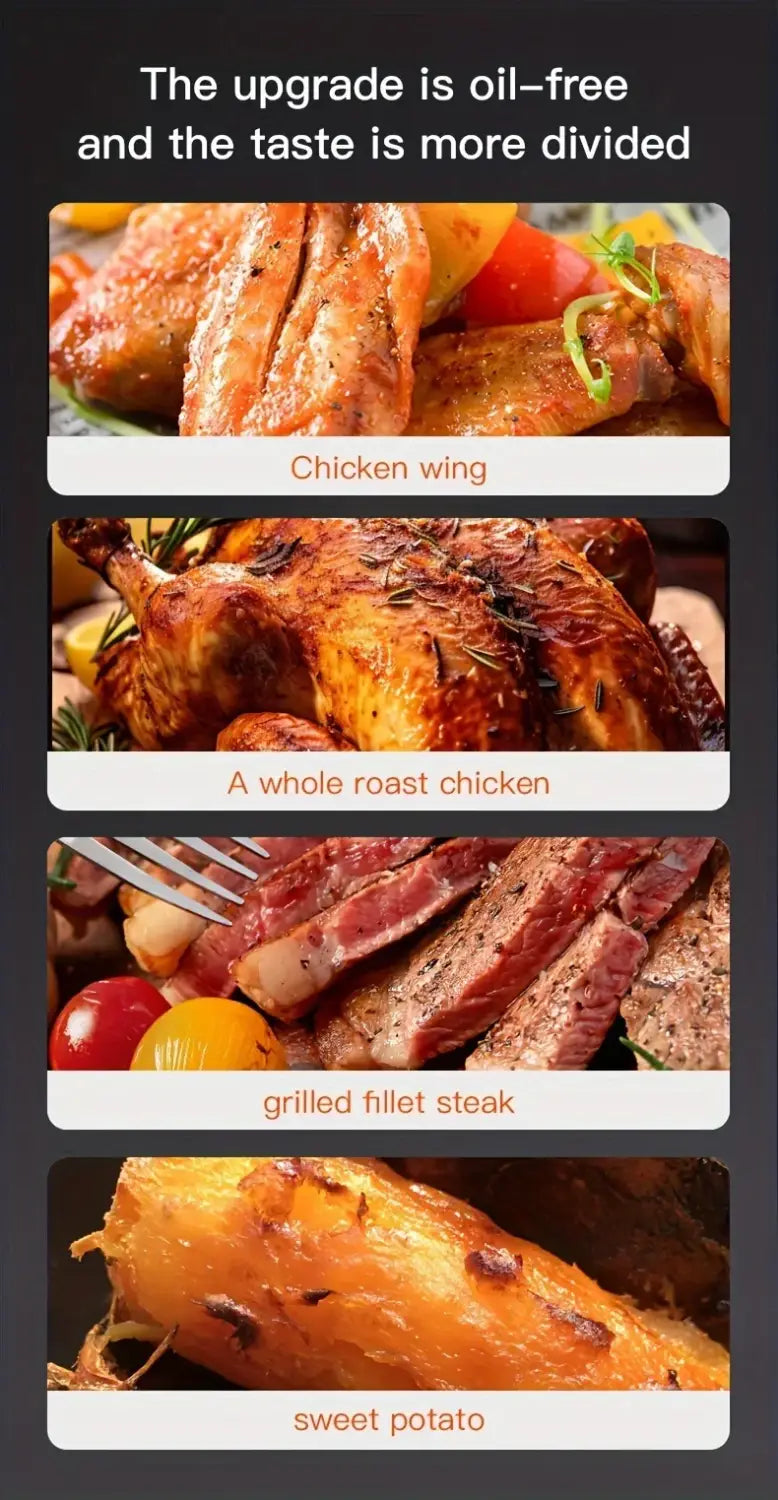 6L Air fryer Multi-functional intelligent touch screen oven Large capacity Electro mechanical deep fryer for home