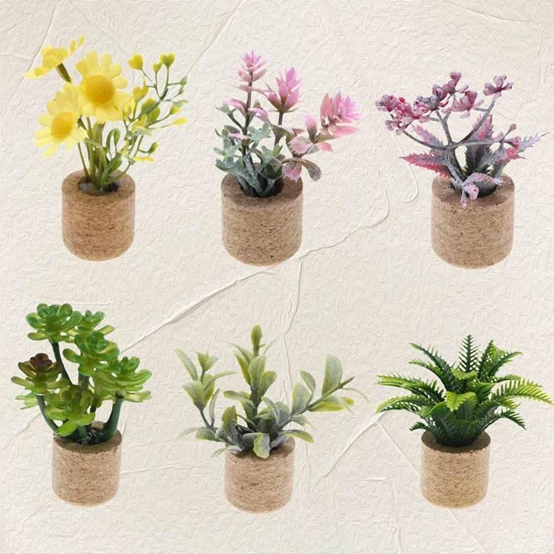 1:12 Dollhouse Simulation Flower Plant Potted Model Doll Home Miniature Green Plants Garden Decor Micro Landscape Ornament by DSERS
