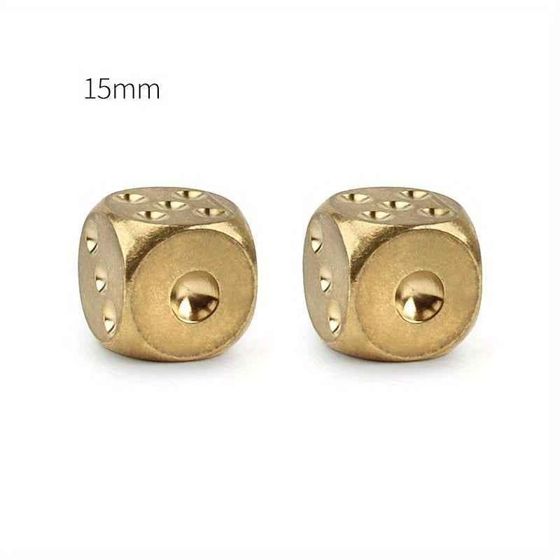2pcs/lot Copper Dice Brass Dice Sieve Creative Mahjong Dice Bar Tool Outdoor Small Toy 13mm/15mm by DSERS