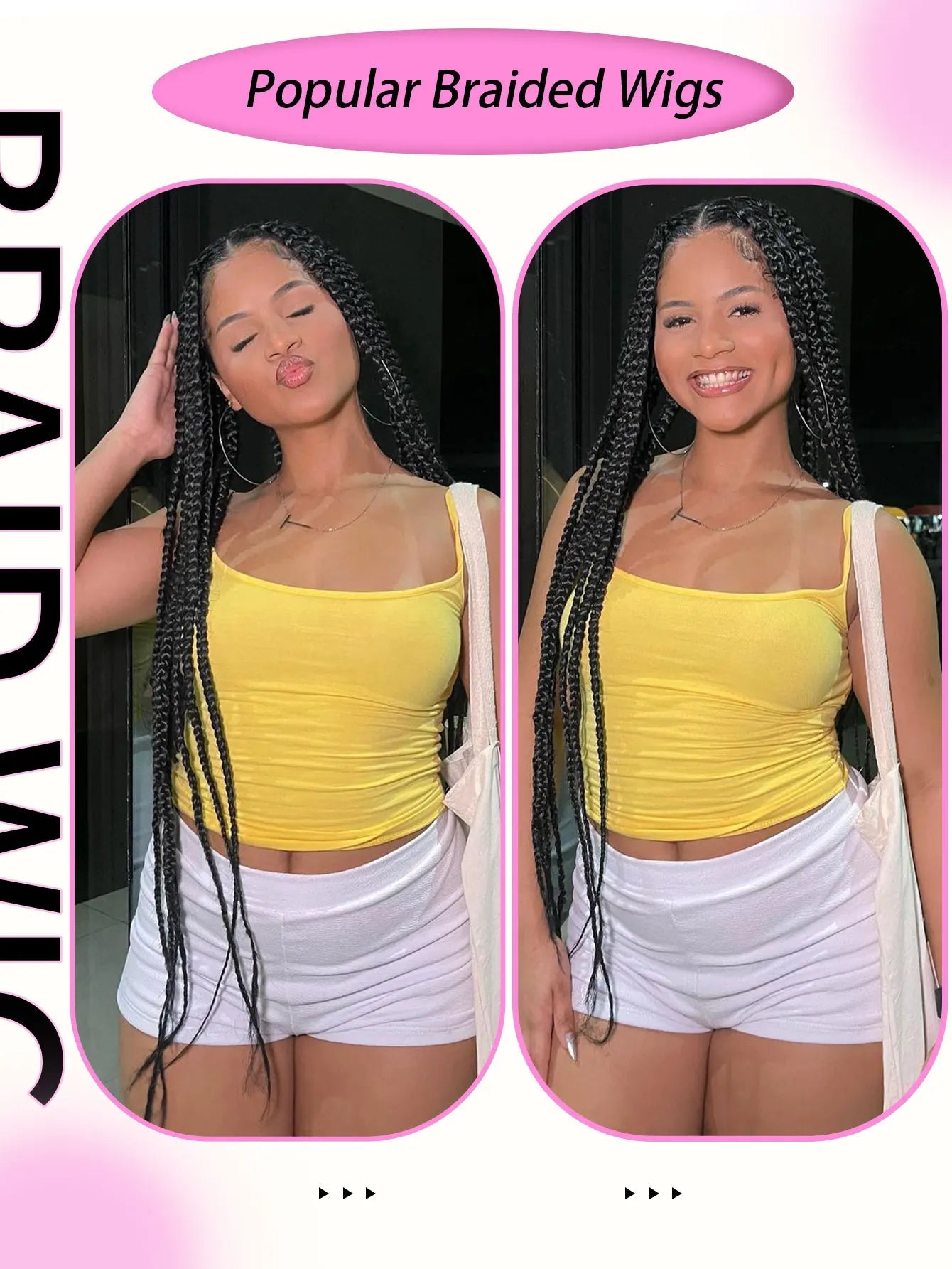 Tribal Synthetic Cornrow Braided Wigs Full Lace Wig 36Inches Knotless Jumbo Knotless Box Braids Wig Square Part For Black Women GiFTiFY