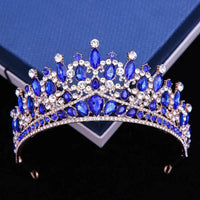 Baroque Pink Opal Crystal Bridal Crown for Wedding