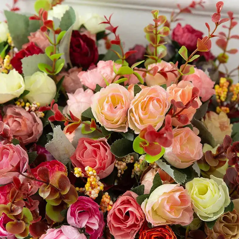 Rose Artificial Flowers Silk Flower with Stems Fake Flowers Bouquet Centerpiece for Party Table Floral Home Bridal Wedding Decor by DSERS