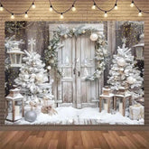 White Christmas Fireplace Background Xmas Tree Garland Gift Photography Backdrop Family Kids Holiday Party Banner Photo Studio by DSERS