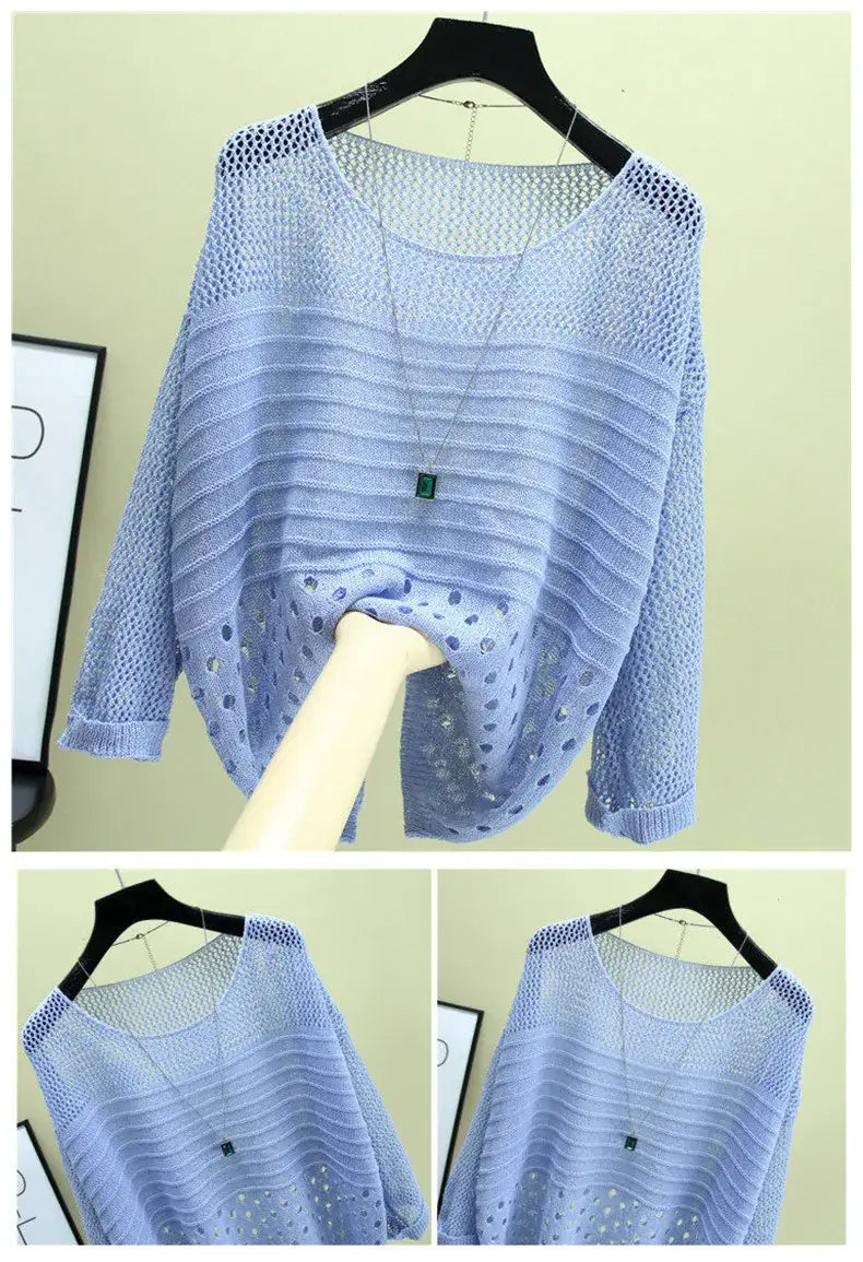 Ice Silk Hollow Knitted Vest for Women