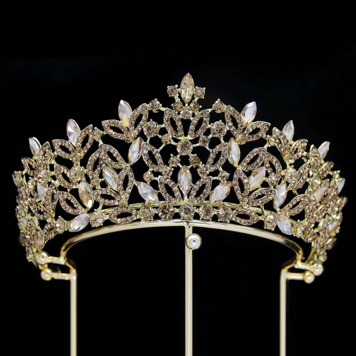 Luxury Blue Crystal Wedding Crown Bridal Headwear Brithday Party Rhinestone Diadem Headband Handwork Headpiece for Women Tiaras Tiaras by DSERS