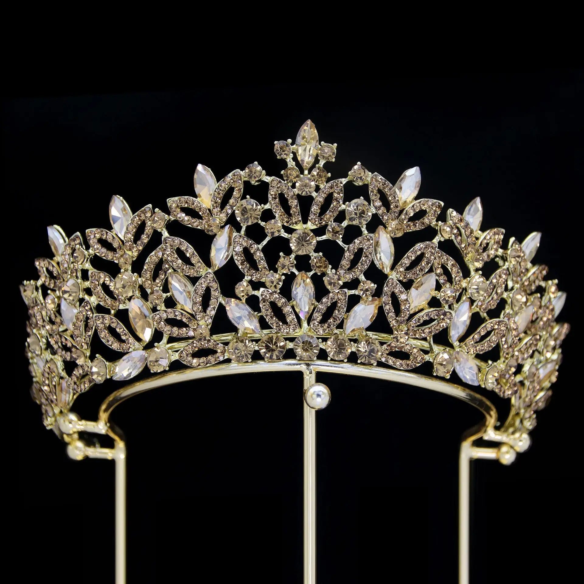 Luxury Blue Crystal Wedding Crown Bridal Headwear Brithday Party Rhinestone Diadem Headband Handwork Headpiece for Women Tiaras GiFTiFY