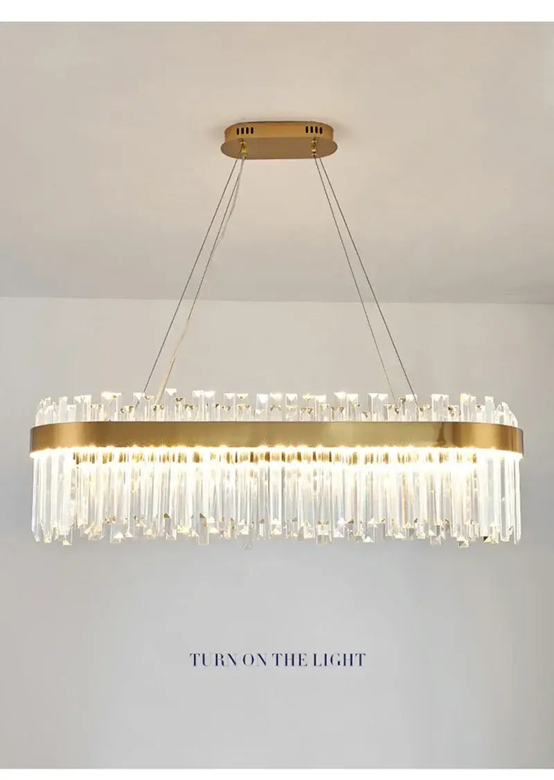 Gold Dia 80cm Crystal Ceiling Pendant Luxury Modest Crystal Chandelier Round Crystal Chandelier