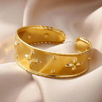 Adjustable Gold Nefertiti Inspired Cuff Bracelet