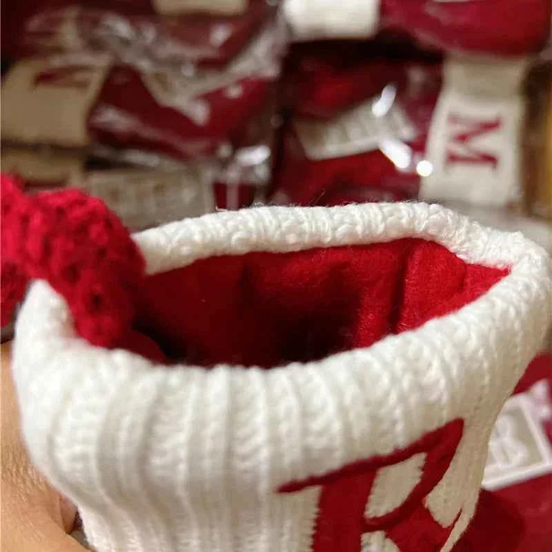 navidad Christmas Boots Letters Christmas Stocking New Knitting Christmas Tree Pendant Decorations SnowflakeChristmas Socks by DSERS