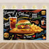 Quick Food Theme Birthday Party Decoration Hamburger French Fries Pizza Background Banner Photography Backdrop Supplies Kid Gift - GiFTiFY