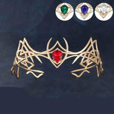 Halloween Goddess Cosplay Forehead Round Elves Crowns Tiara Women Vintage Leaf Headband Bridal Hair Accessories Wedding Headwear Tiaras by DSERS